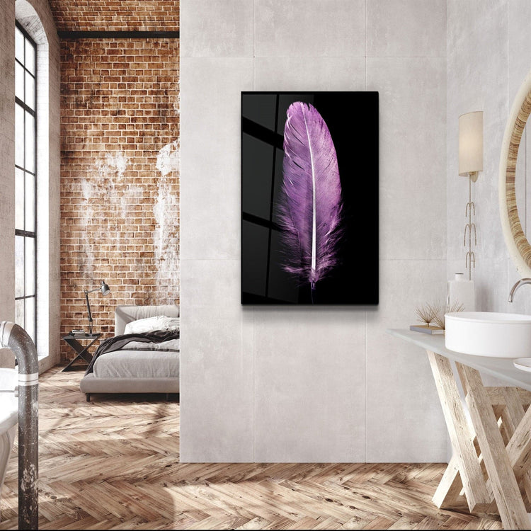 ・"Colorful Feather V3"・Glass Wall Art | Artdesigna Glass Printing Wall Arts.