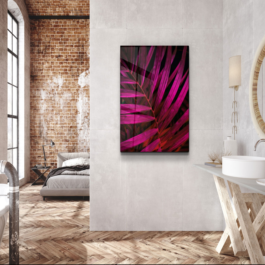 ・"Purple Leaves"・Glass Wall Art | Artdesigna Glass Printing Wall Arts.