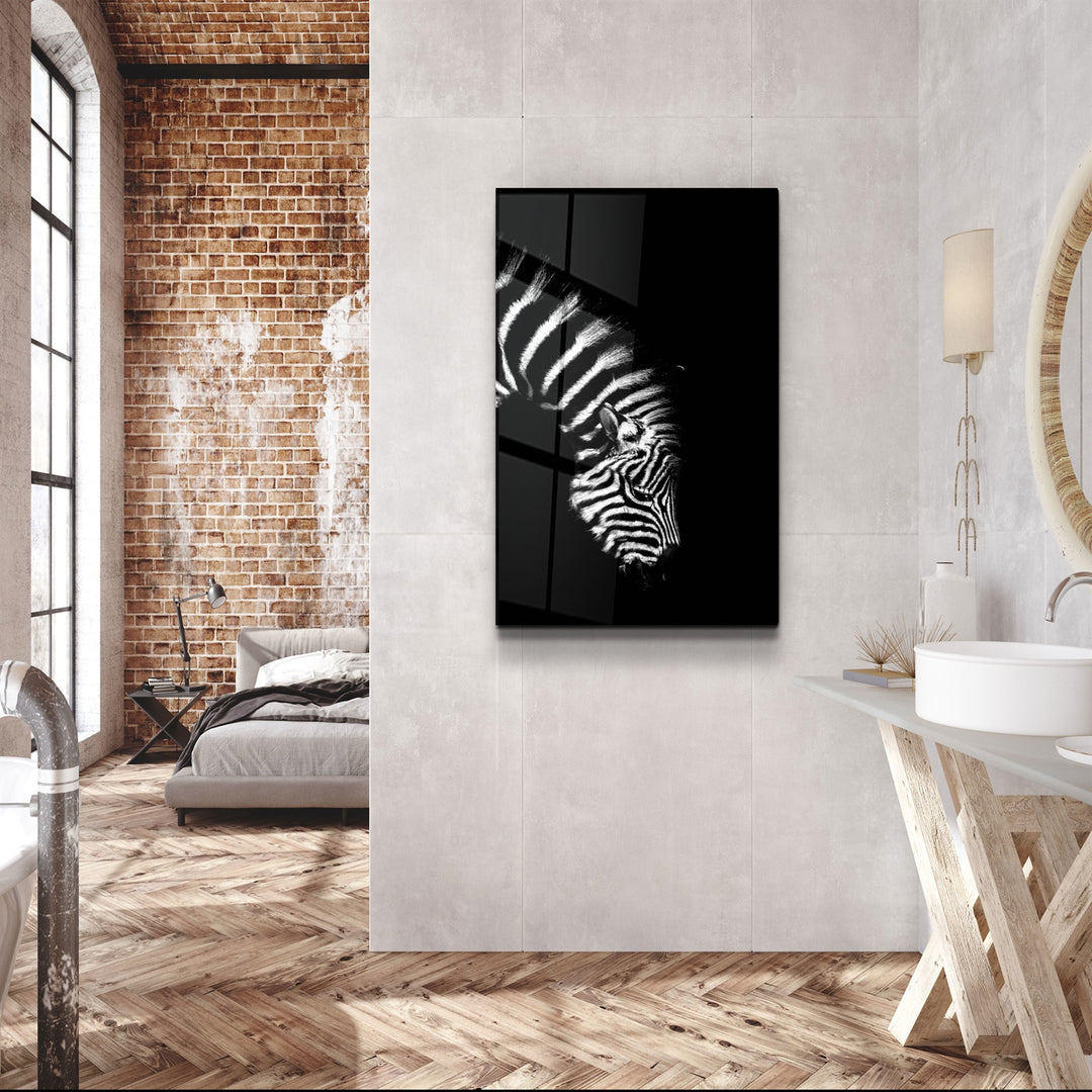 ・"Young Zebra"・Glass Wall Art | Artdesigna Glass Printing Wall Arts.