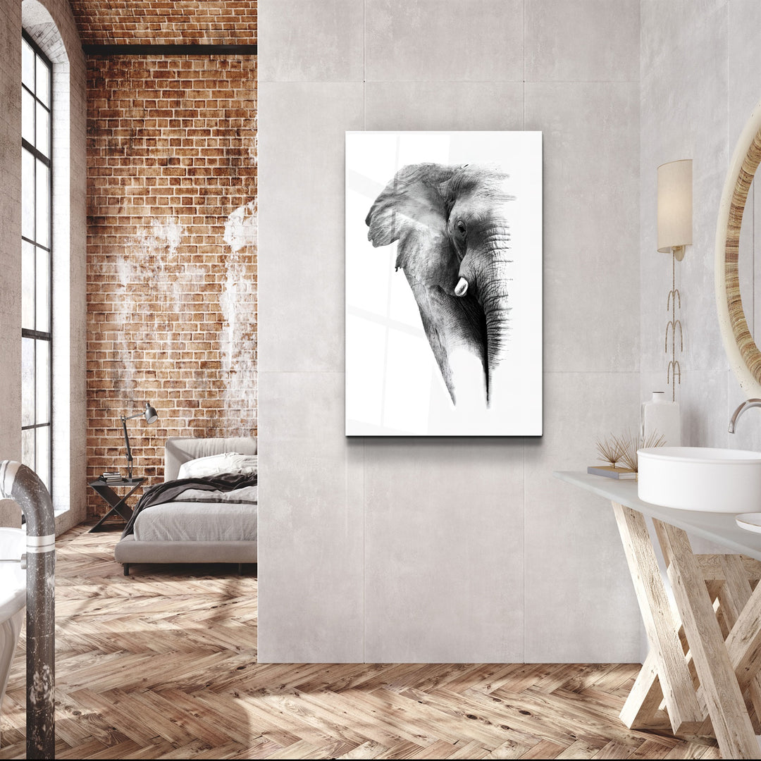 ・"Elephant V2"・Glass Wall Art | Artdesigna Glass Printing Wall Arts.