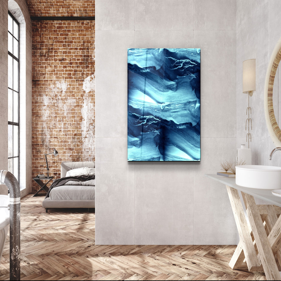 ・"Abstract Waves"・Glass Wall Art | Artdesigna Glass Printing Wall Arts.