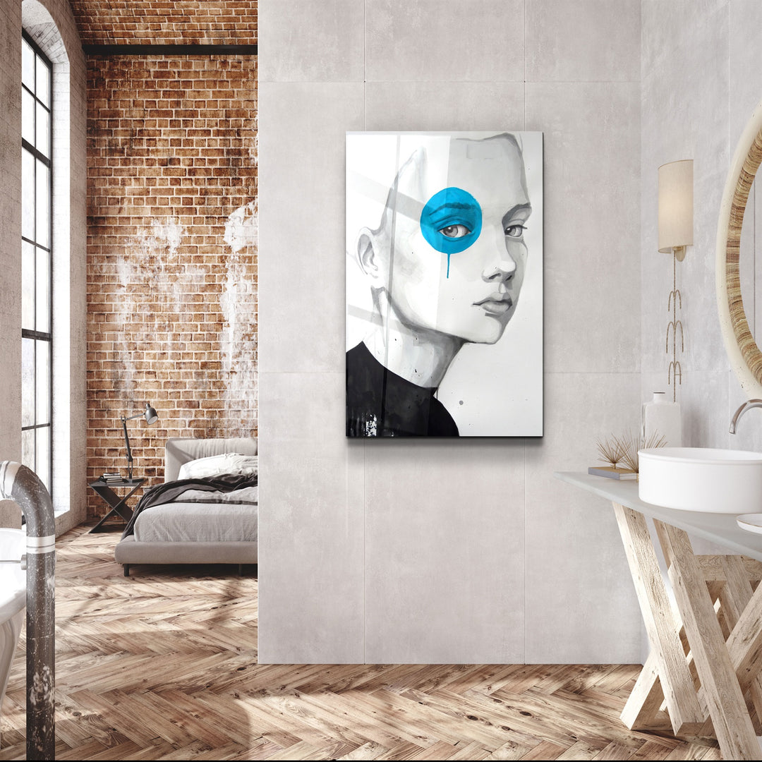 ・"Blue Eye"・Glass Wall Art | Artdesigna Glass Printing Wall Arts.