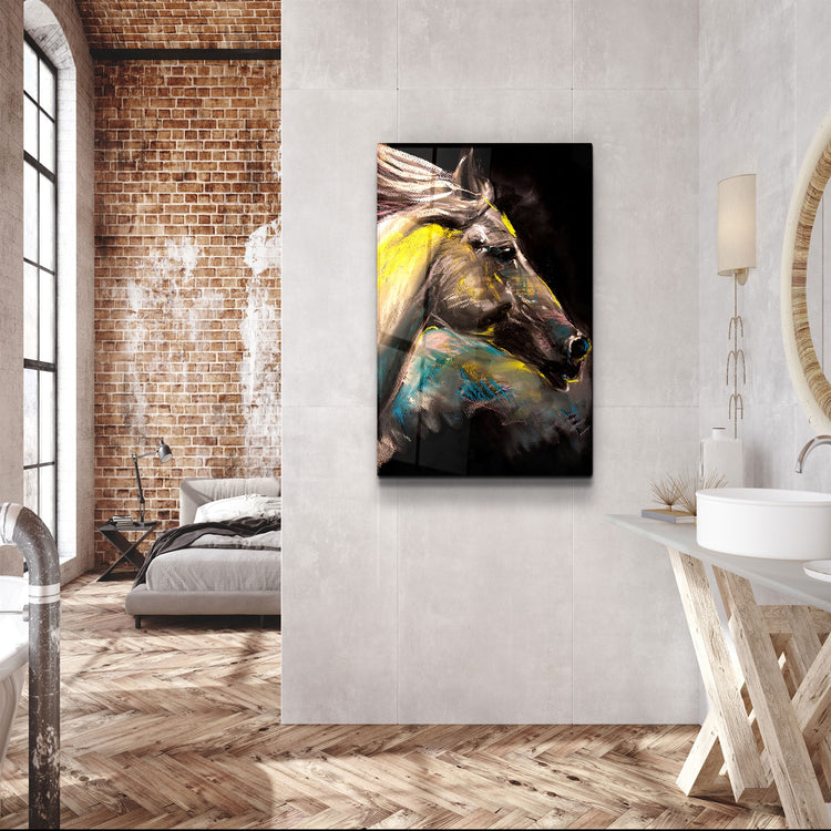 ・"Abstract Horse"・Glass Wall Art | Artdesigna Glass Printing Wall Arts.