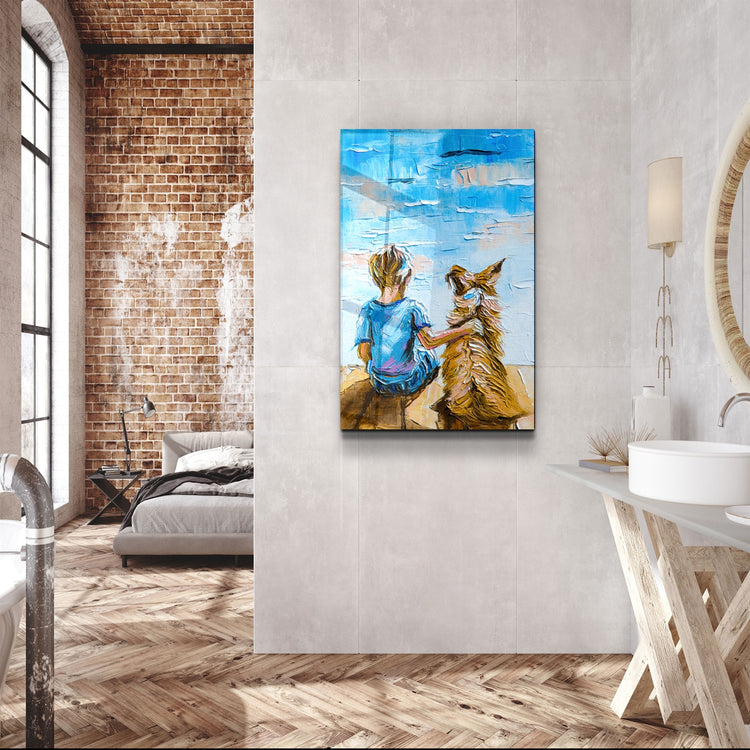 ・"Best Friends"・Glass Wall Art | Artdesigna Glass Printing Wall Arts.