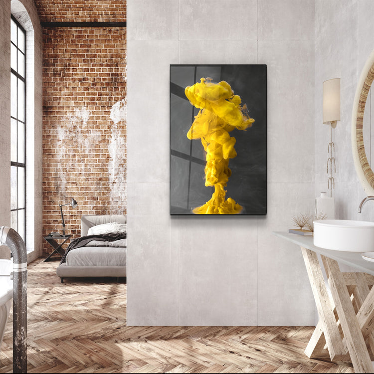 ・"Yellow Fog"・Glass Wall Art | Artdesigna Glass Printing Wall Arts.