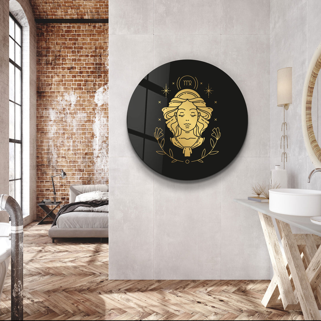 ・"Zodiac Signs - Virgo"・Rounded Glass Wall Art