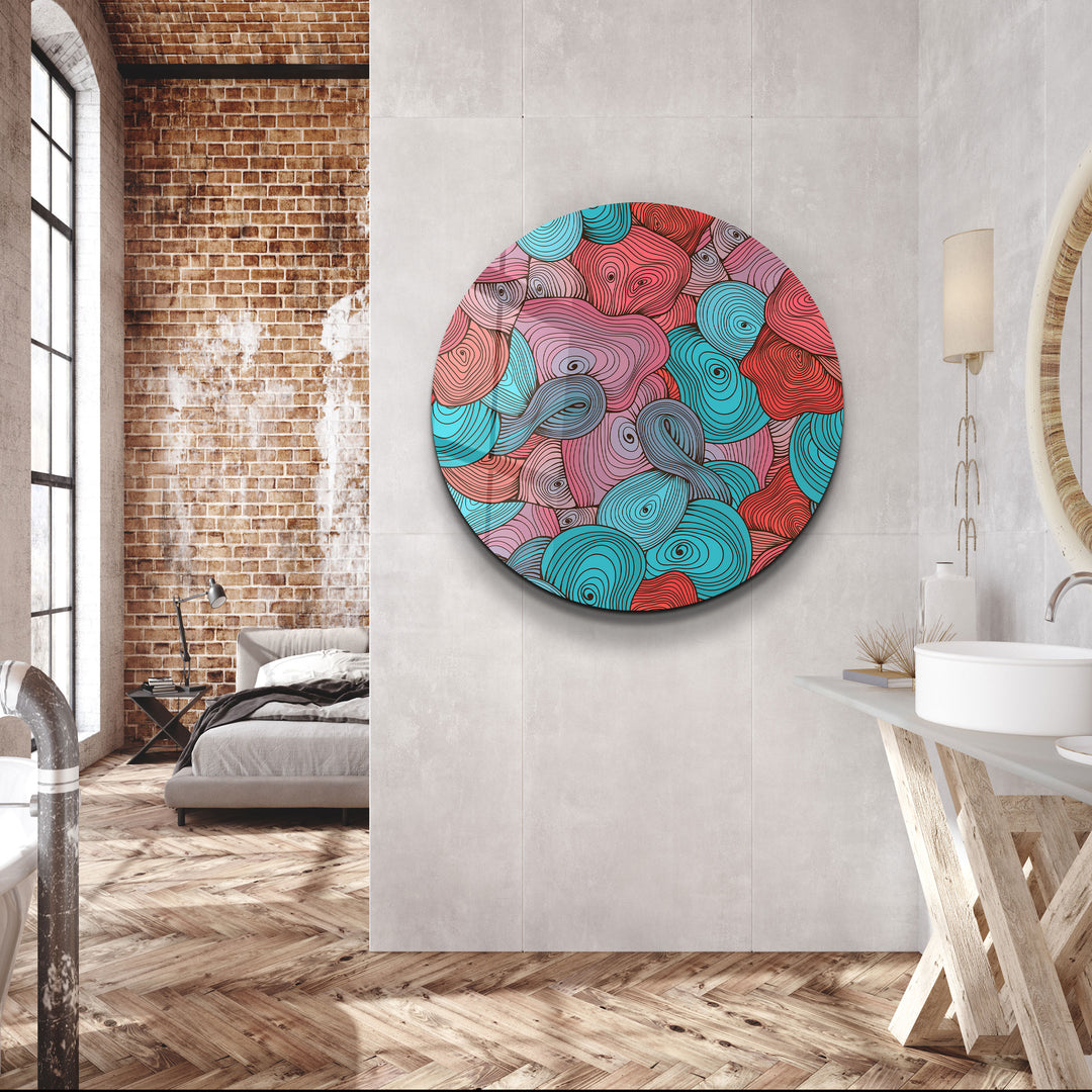 ・"Soft Tones"・Rounded Glass Wall Art