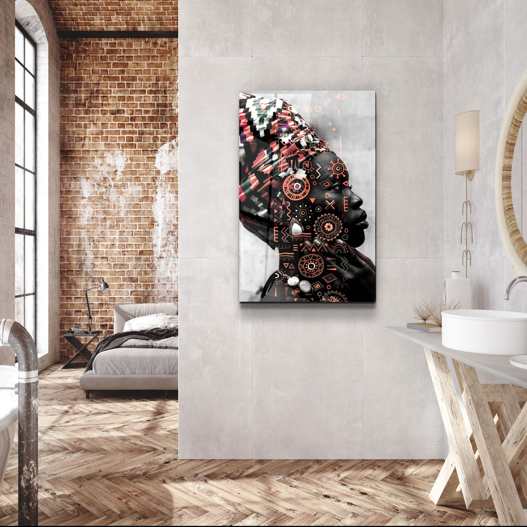 ・"African Queen"・Glass Wall Art | Artdesigna Glass Printing Wall Arts.