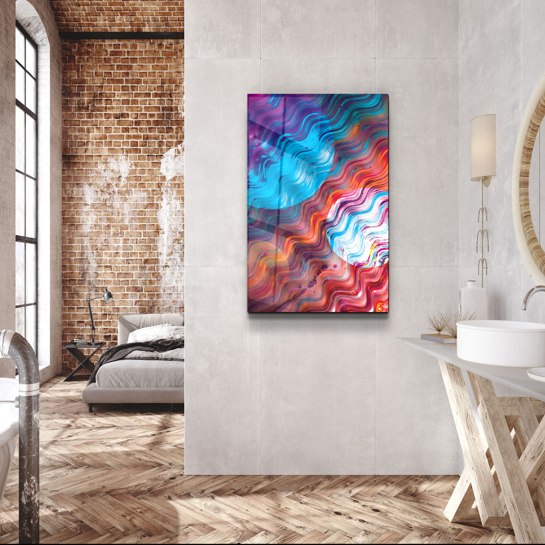 ・"Waive of Colors"・Glass Wall Art | Artdesigna Glass Printing Wall Arts.