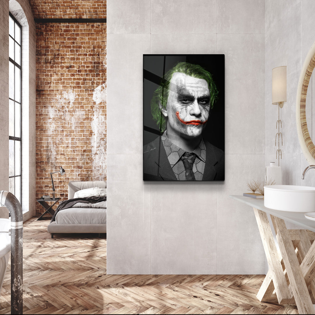 ・"The Joker - Heath Ledger"・Glass Wall Art | Artdesigna Glass Printing Wall Arts.