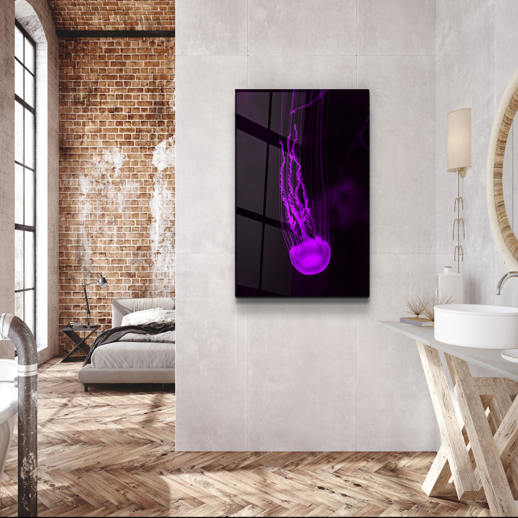 ・"Jellyfish"・Glass Wall Art | Artdesigna Glass Printing Wall Arts.