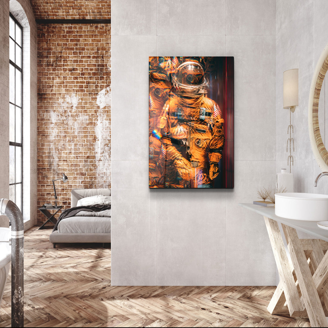 ・"Blurry Astronaut"・Designer's Collection Glass Wall Art