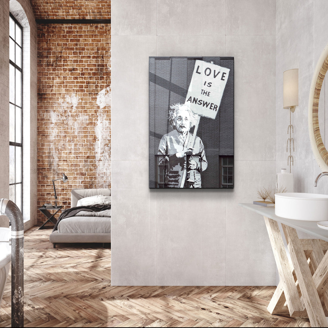 ・"Love is the Answer V2"・Designer's Collection Glass Wall Art