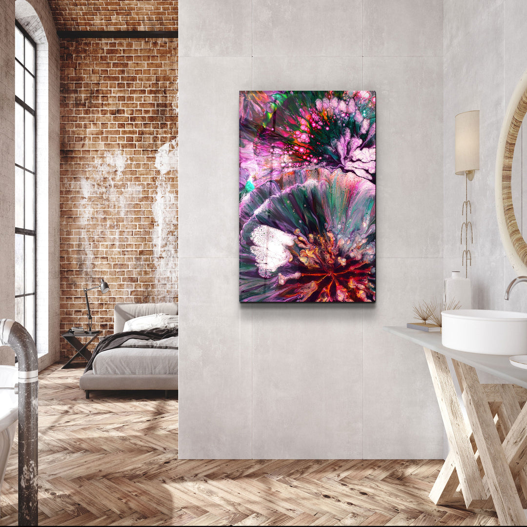 ・"Abstract Colorful Design"・Designer's Collection Glass Wall Art