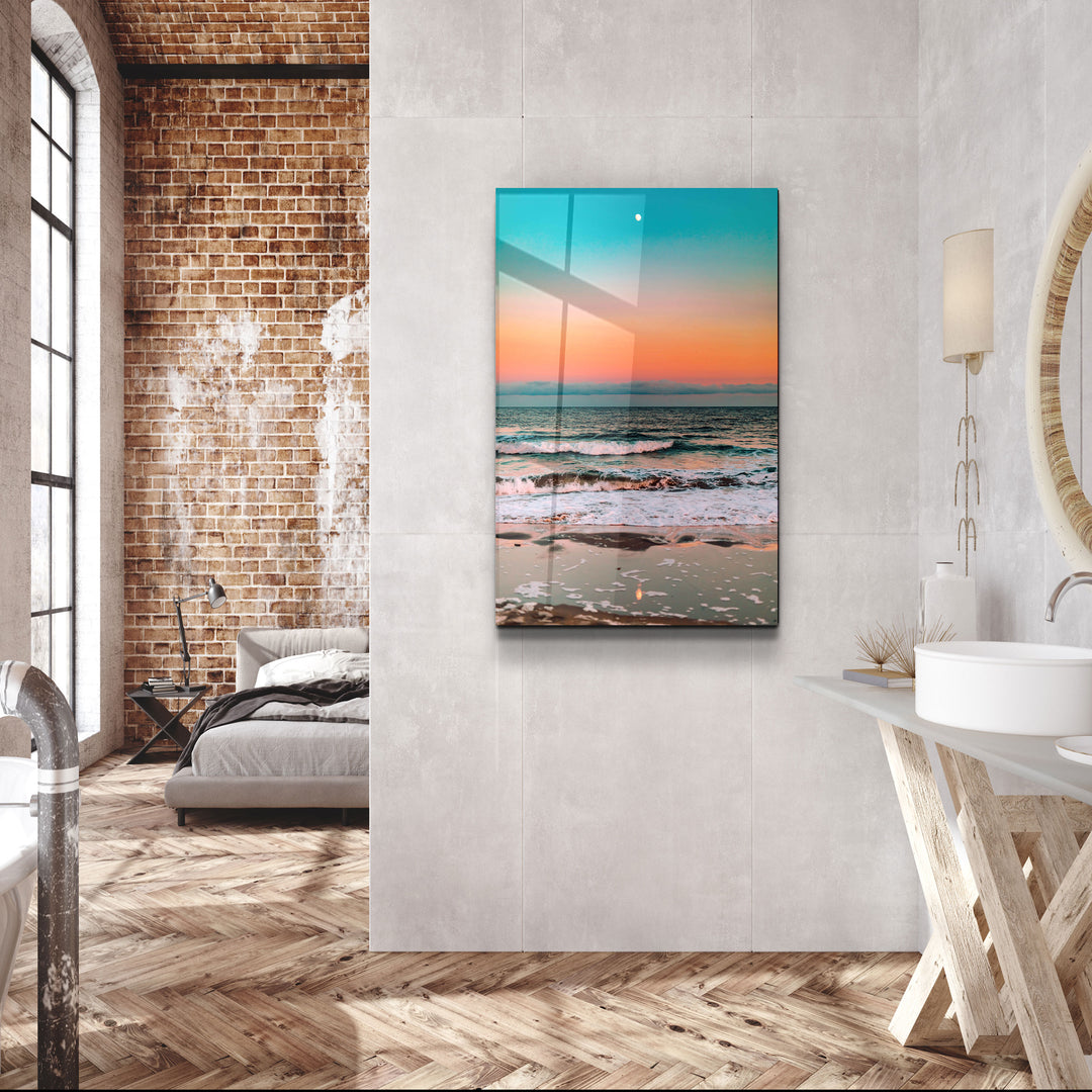 ・"SunSet"・Designer's Collection Glass Wall Art