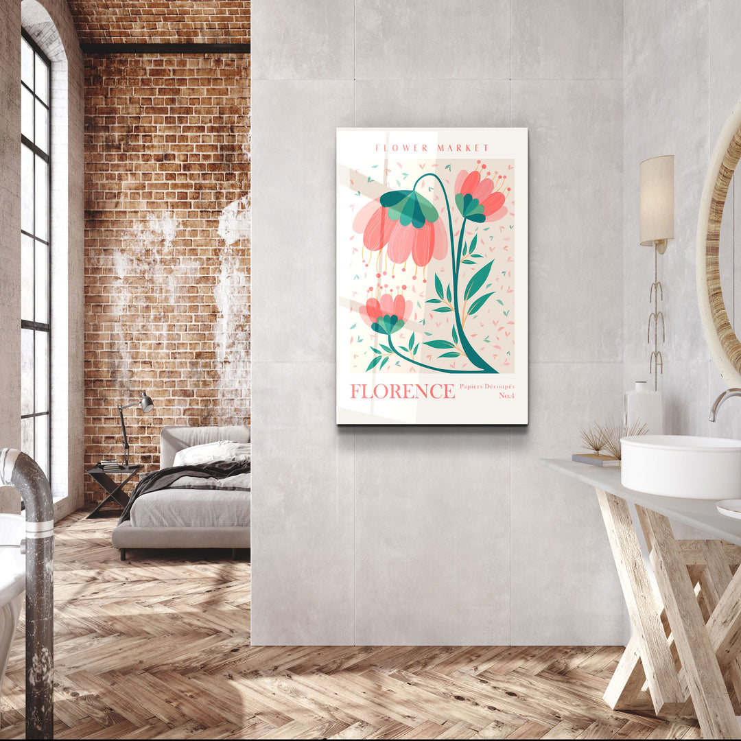 ・"Flower Market No:4 Florence"・Gallery Print Collection Glass Wall Art