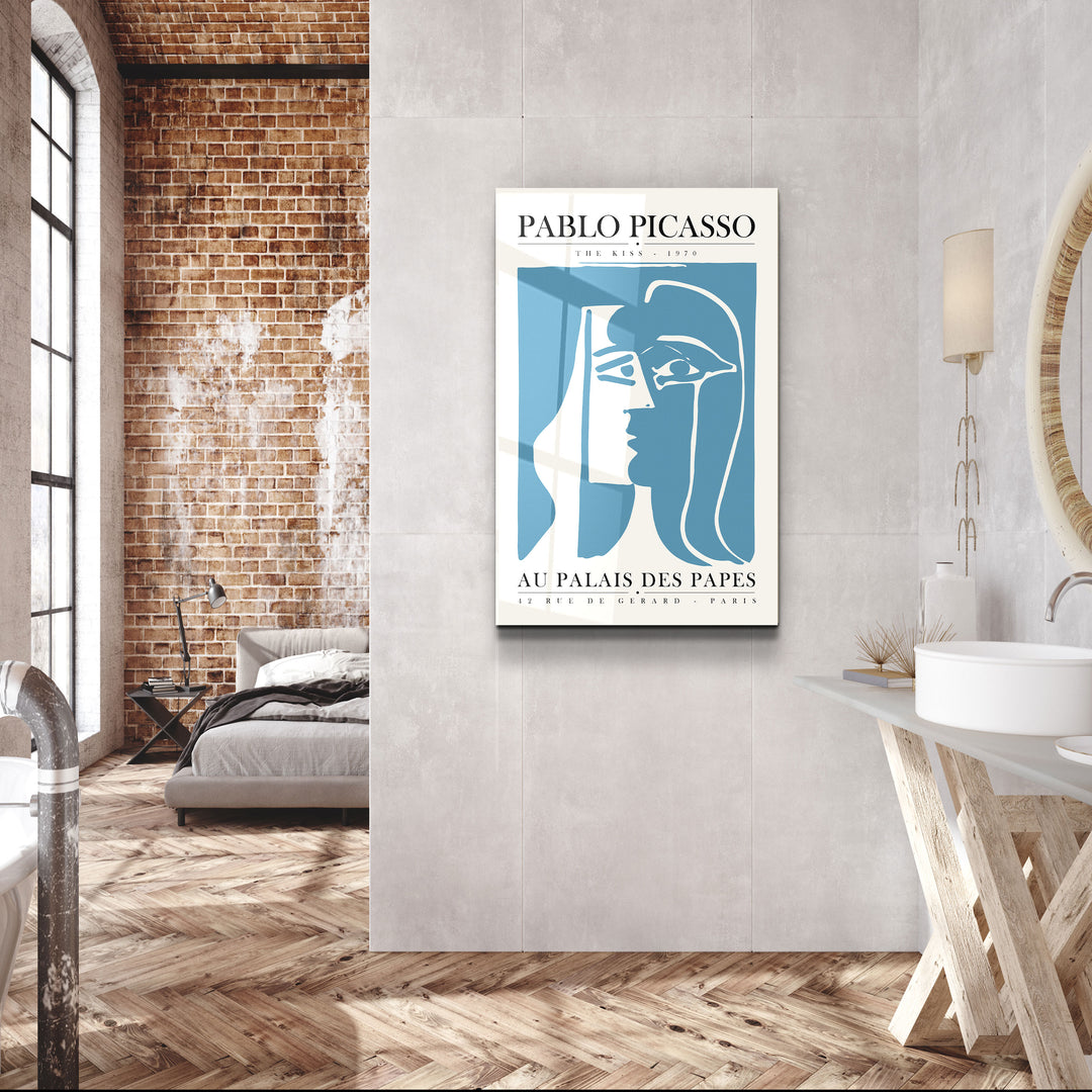 ・"Pablo Picasso - The Kiss - 1970 "・Gallery Print Collection Glass Wall Art