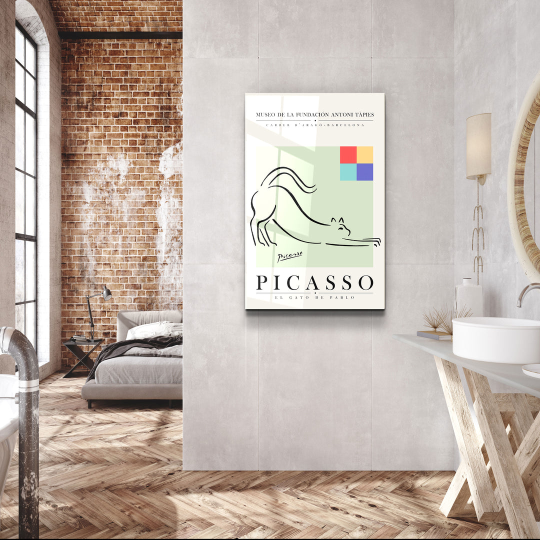 ・"Pablo Picasso - El Gato De Pablo"・Gallery Print Collection Glass Wall Art