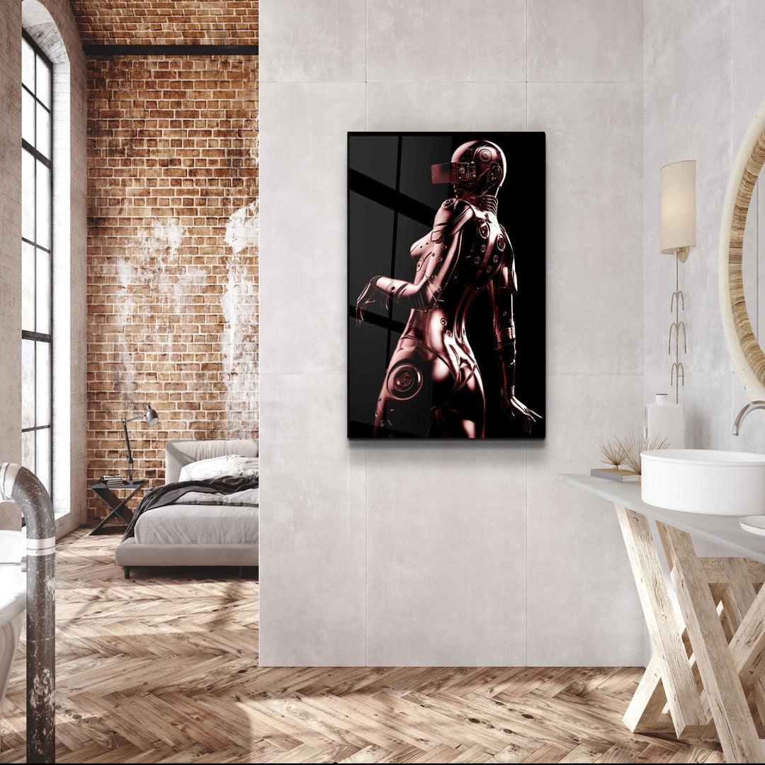 ・"Robo Girl Bronze"・Designer's Collection Glass Wall Art