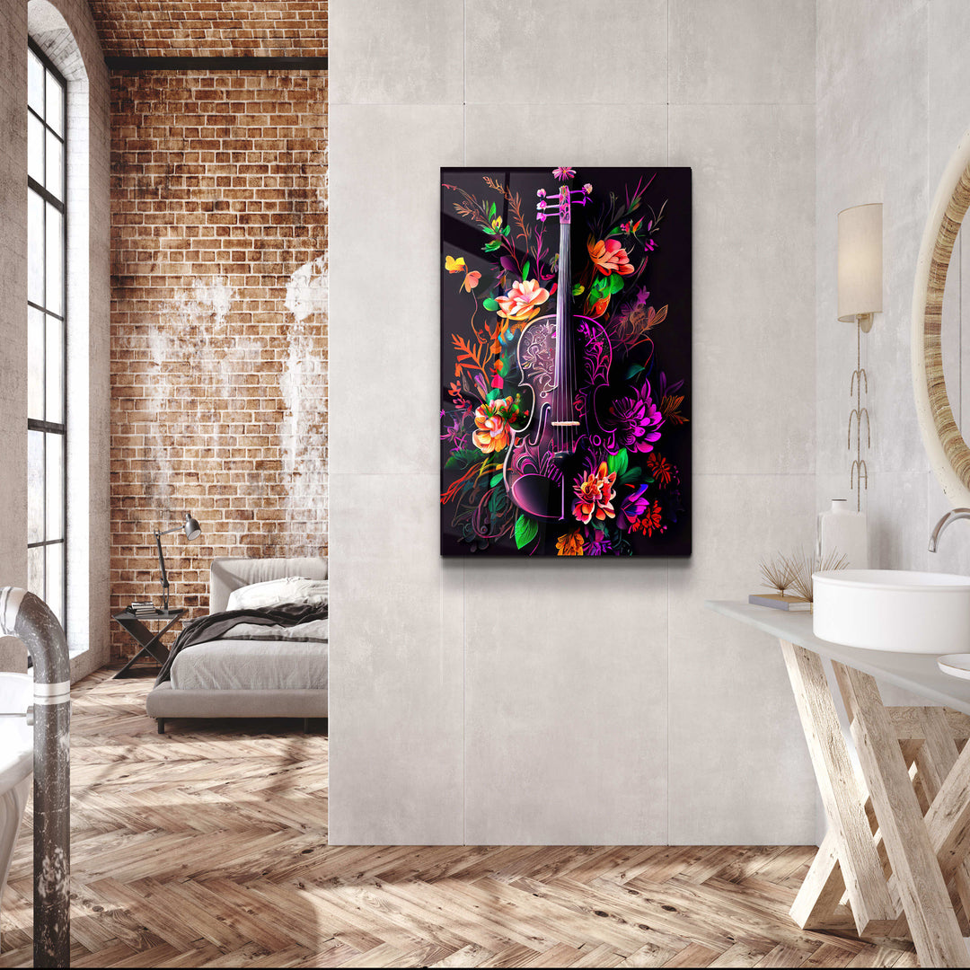 ・"Violin"・Secret World Collection Glass Wall Art