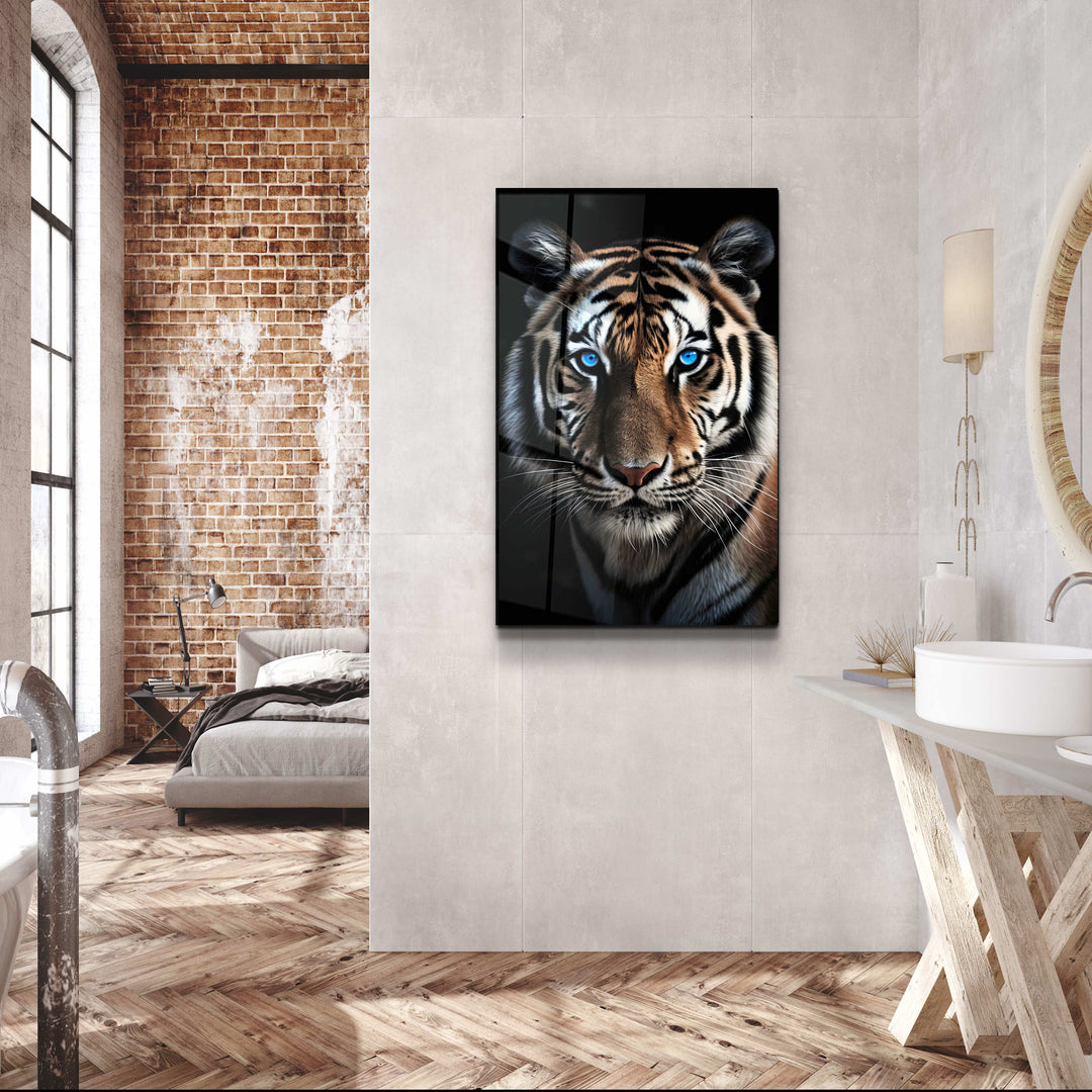 ・"Blue Eyes - Tiger"・Designers Collection Glass Wall Art