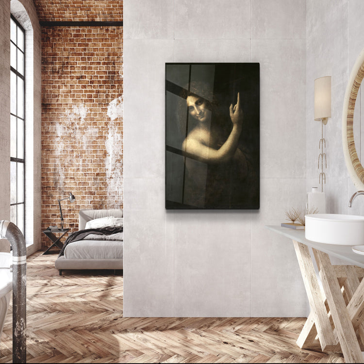 ・"Leonardo da Vinci's Saint John the Baptist (1513-1516)"・Glass Wall Art | Artdesigna Glass Printing Wall Arts.