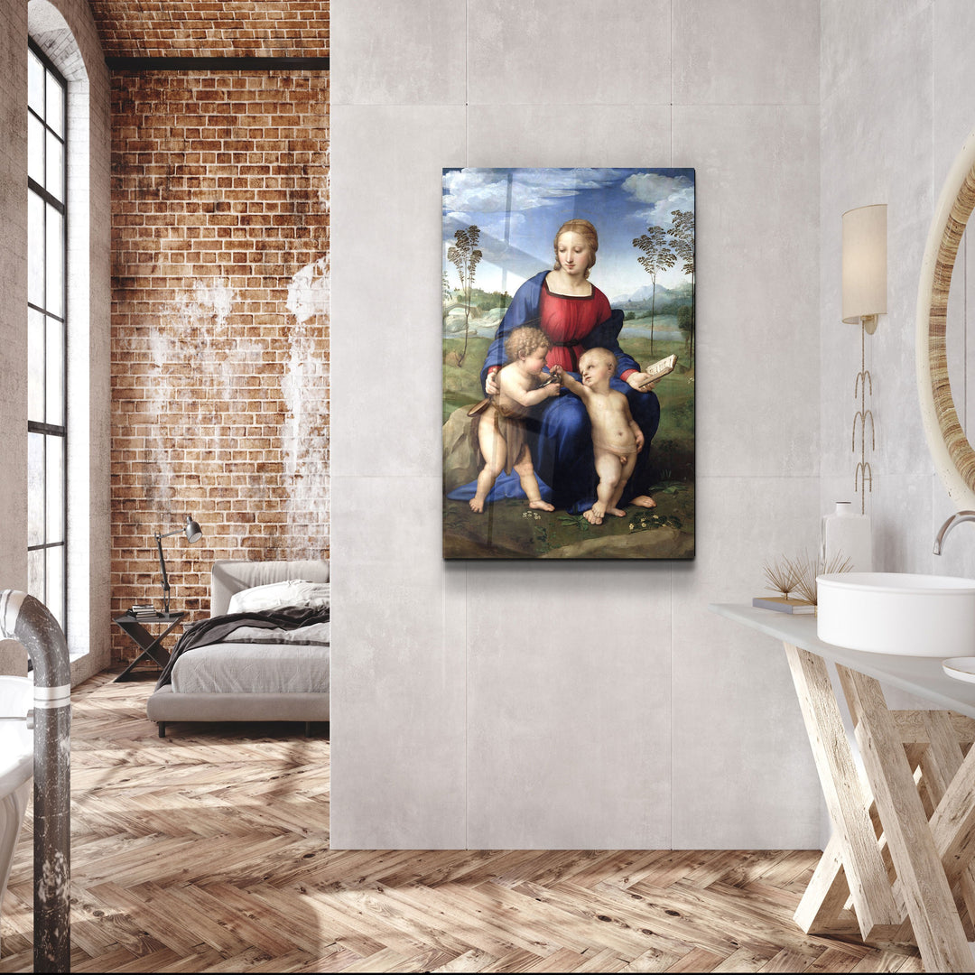 ・"Raphael's Madonna of the Goldfinch (1505–1506)"・Glass Wall Art | Artdesigna Glass Printing Wall Arts.