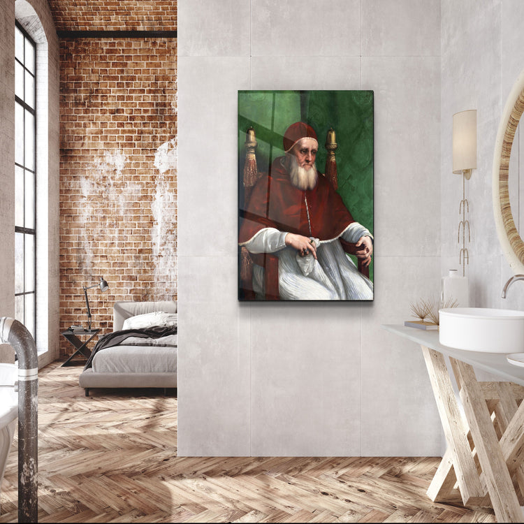 ・"Raphael's Portrait of Pope Julius II (1511)"・Glass Wall Art | Artdesigna Glass Printing Wall Arts.