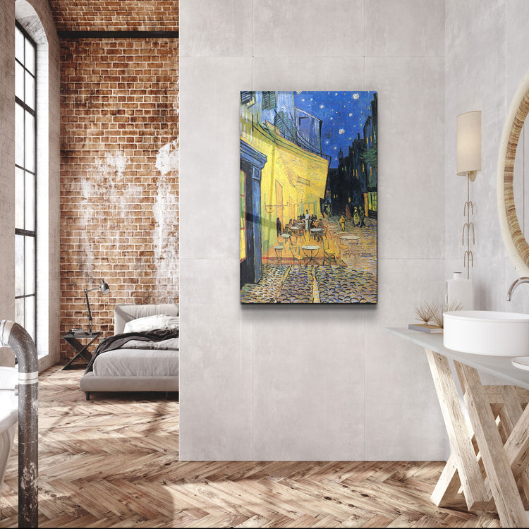 ・"Vincent van Gogh's Café Terrace at Night (1888)"・Glass Wall Art | Artdesigna Glass Printing Wall Arts.