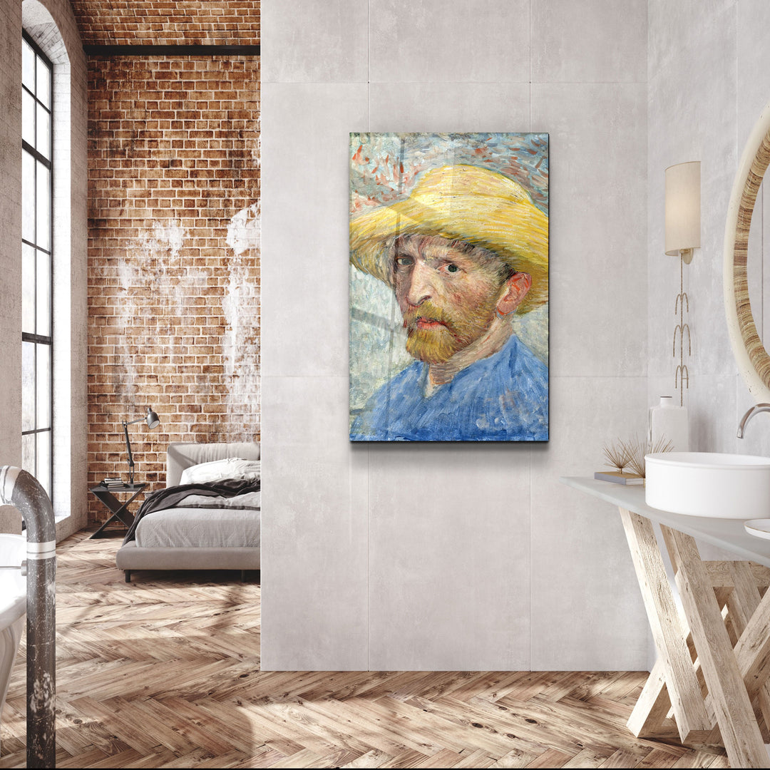 ・"Vincent van Gogh's Self-Portrait (1887)"・Glass Wall Art | Artdesigna Glass Printing Wall Arts.