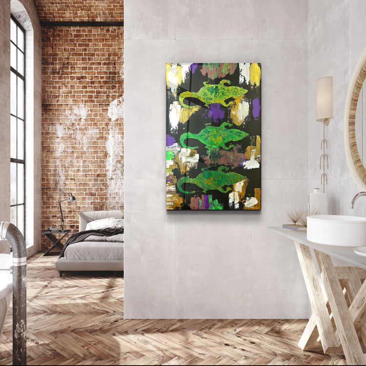 ・"Three Little Alligators - Hand-drawn Image"・Glass Wall Art | Artdesigna Glass Printing Wall Arts.