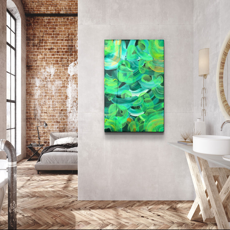 ・"Greeny - Hand-drawn Image"・Glass Wall Art | Artdesigna Glass Printing Wall Arts.