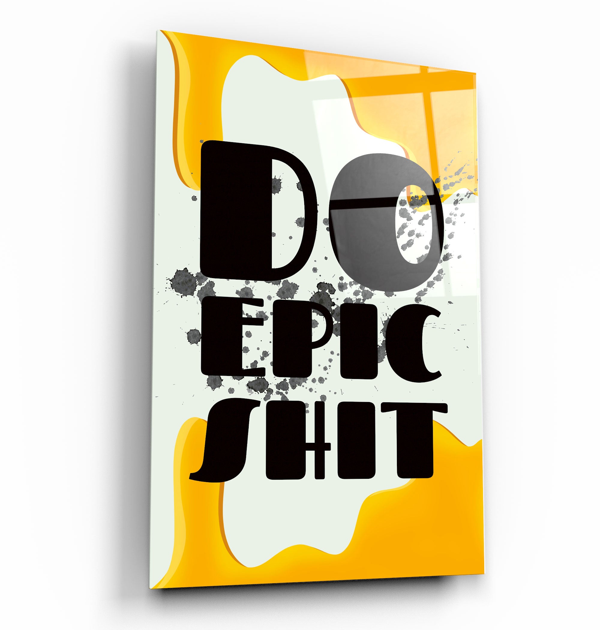 ・"Do Epic X Yellow"・Designers Collection Glass Wall Art | Artdesigna Glass Printing Wall Arts.