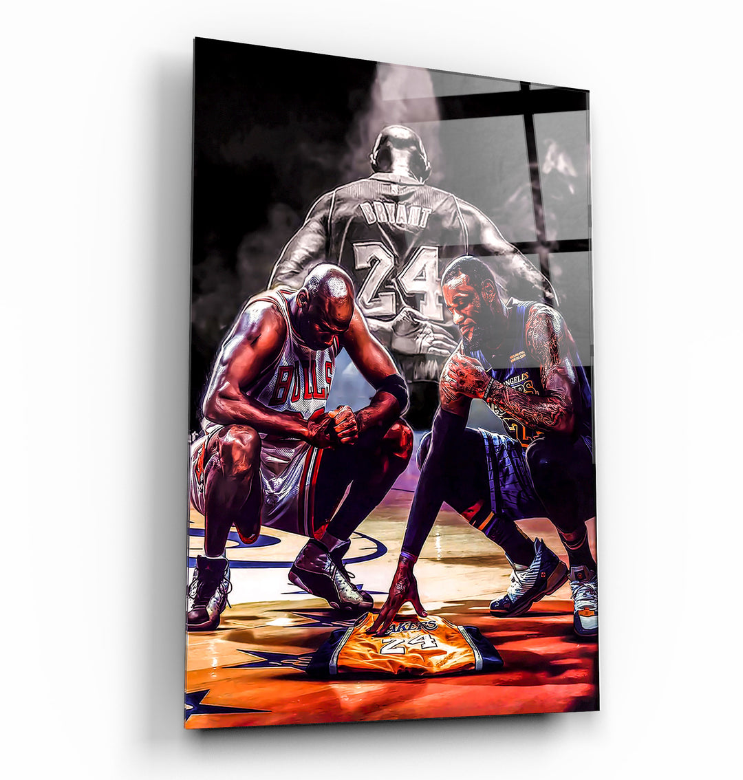 ・"Kobe - MJ - LeBron James"・Glass Wall Art