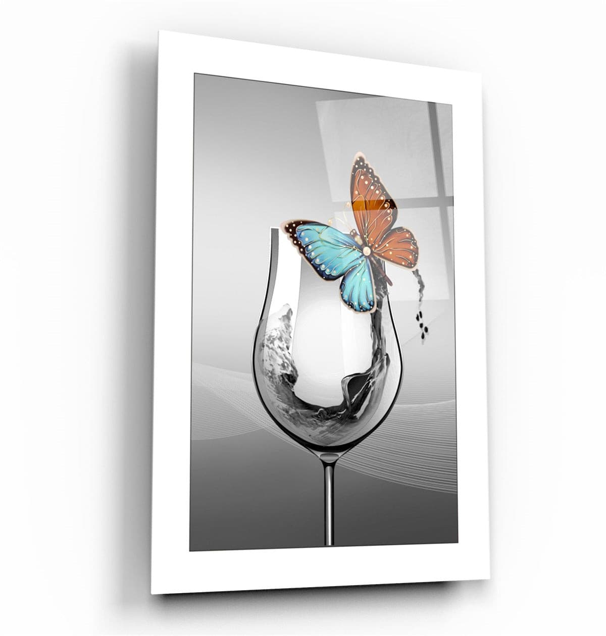 ・"Glass and Butterfly"・Glass Wall Art | Artdesigna Glass Printing Wall Arts.