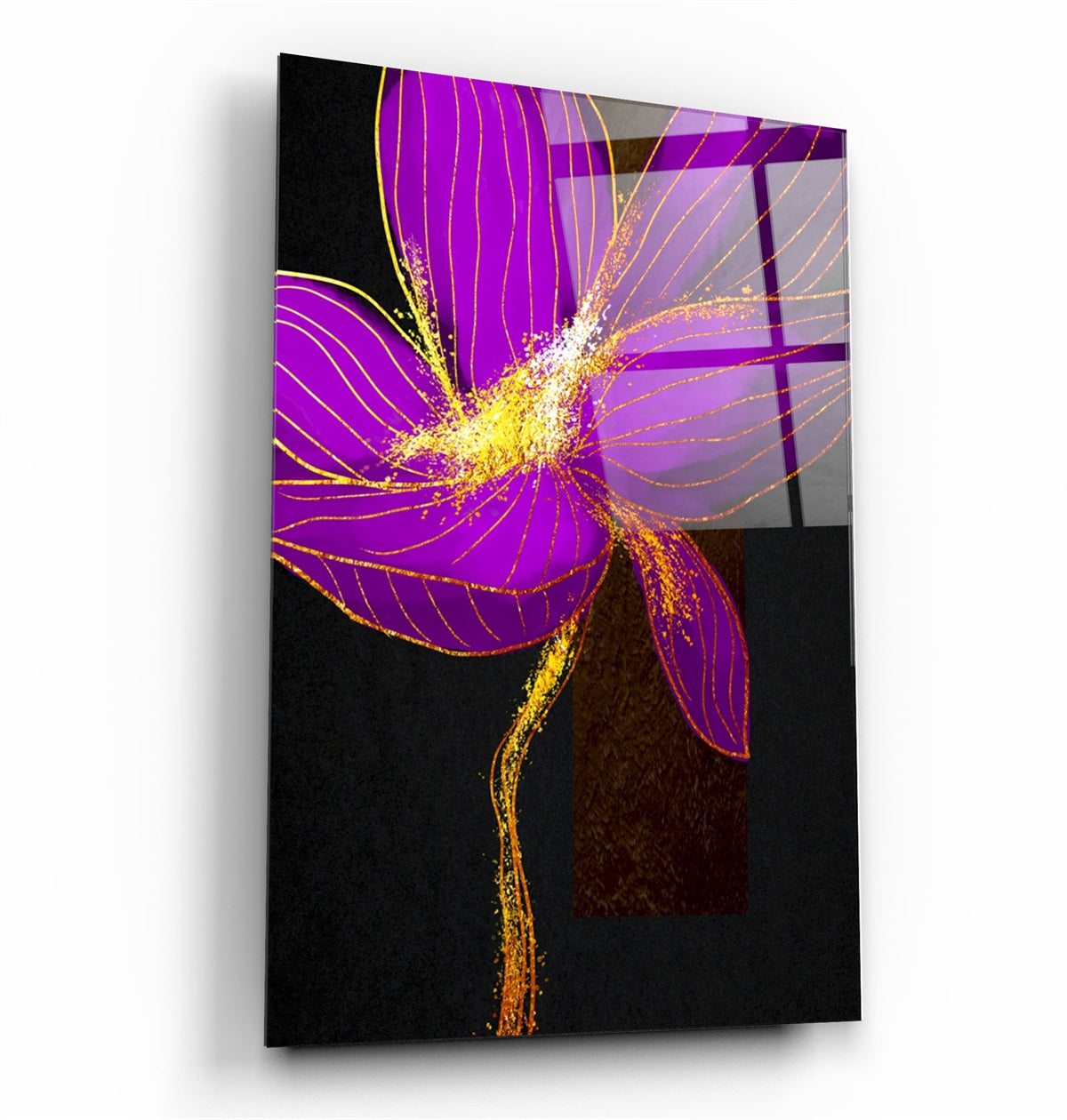 ・"Purple Flower"・Glass Wall Art | Artdesigna Glass Printing Wall Arts.