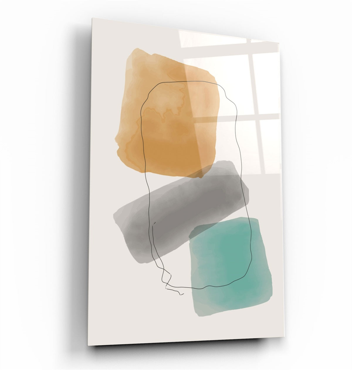 ・"Abstract Shapes V13"・Glass Wall Art | Artdesigna Glass Printing Wall Arts.