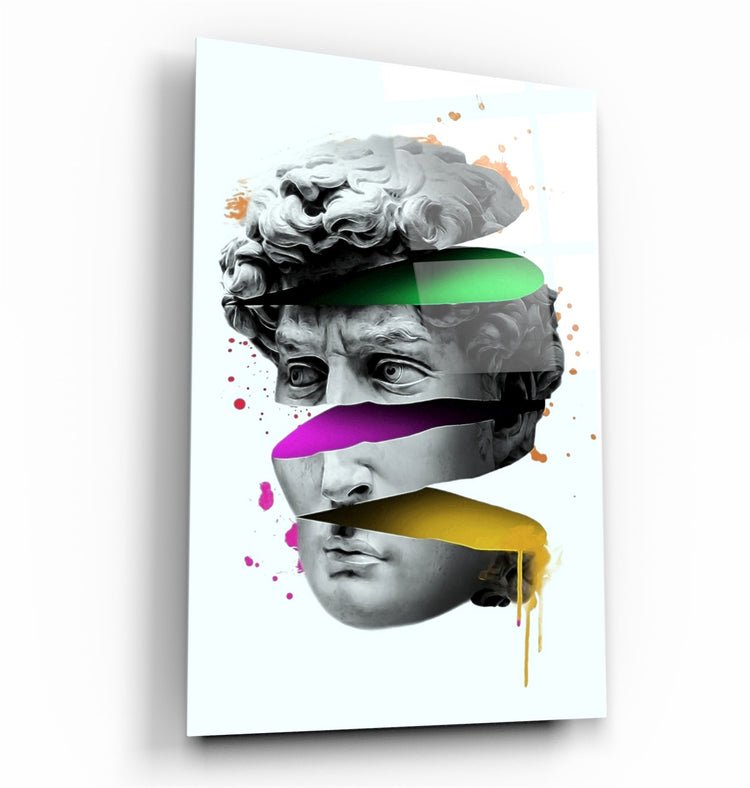 ・"Abstract Colorful Face"・Glass Wall Art | Artdesigna Glass Printing Wall Arts.