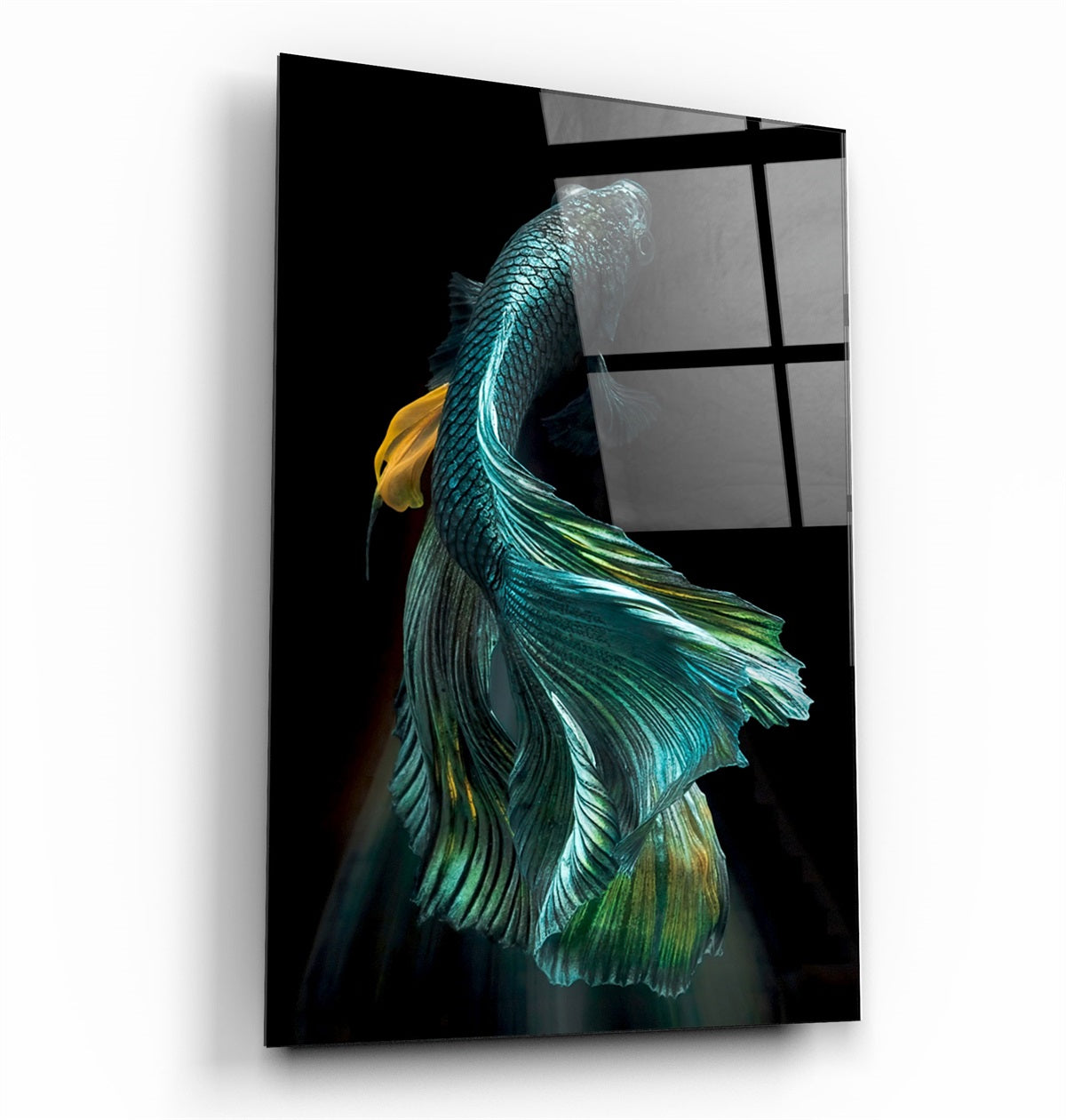 ・"Blue Fish"・Glass Wall Art | Artdesigna Glass Printing Wall Arts.