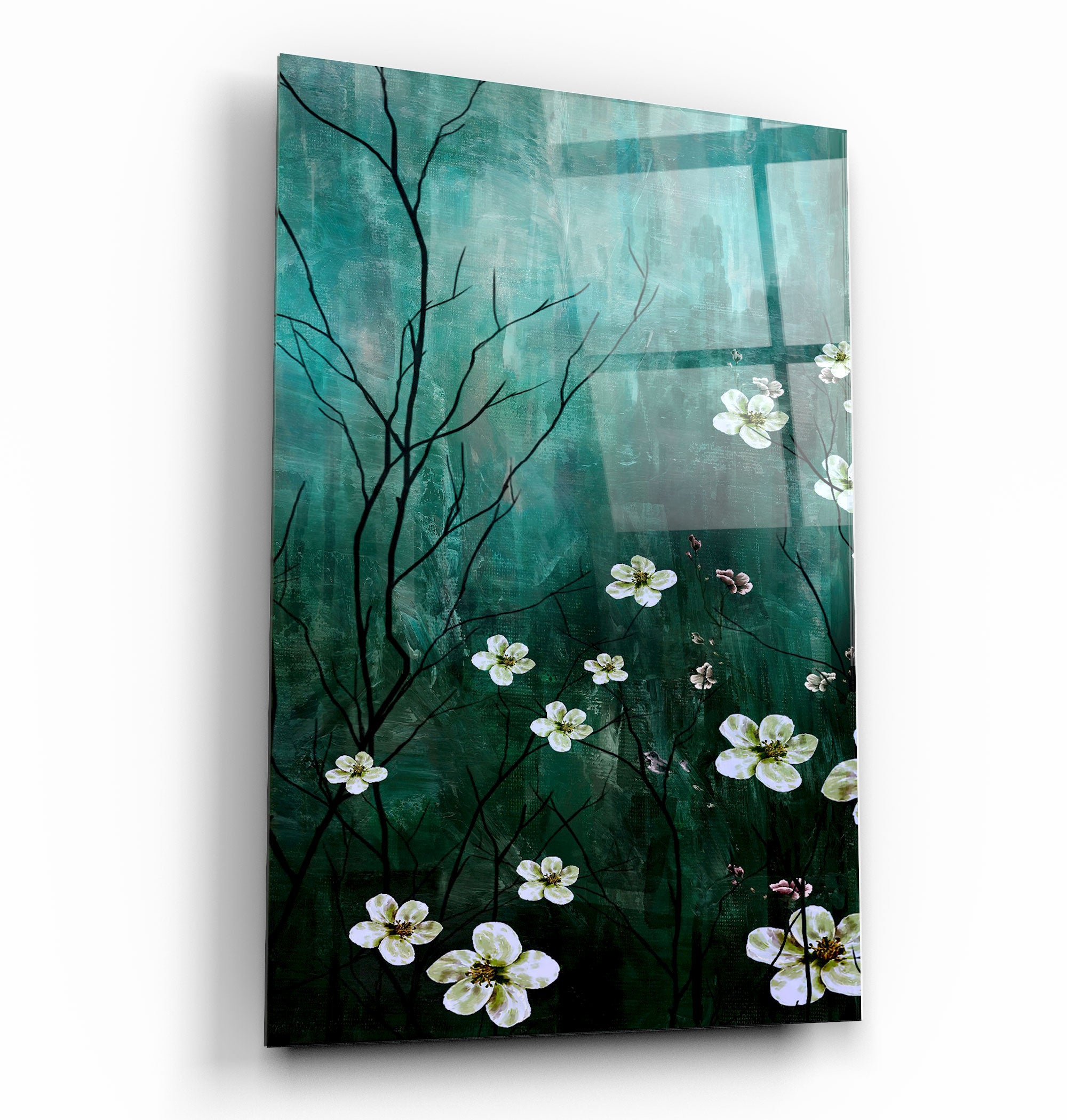 ・"Yellow Flowers V2"・Glass Wall Art | Artdesigna Glass Printing Wall Arts.