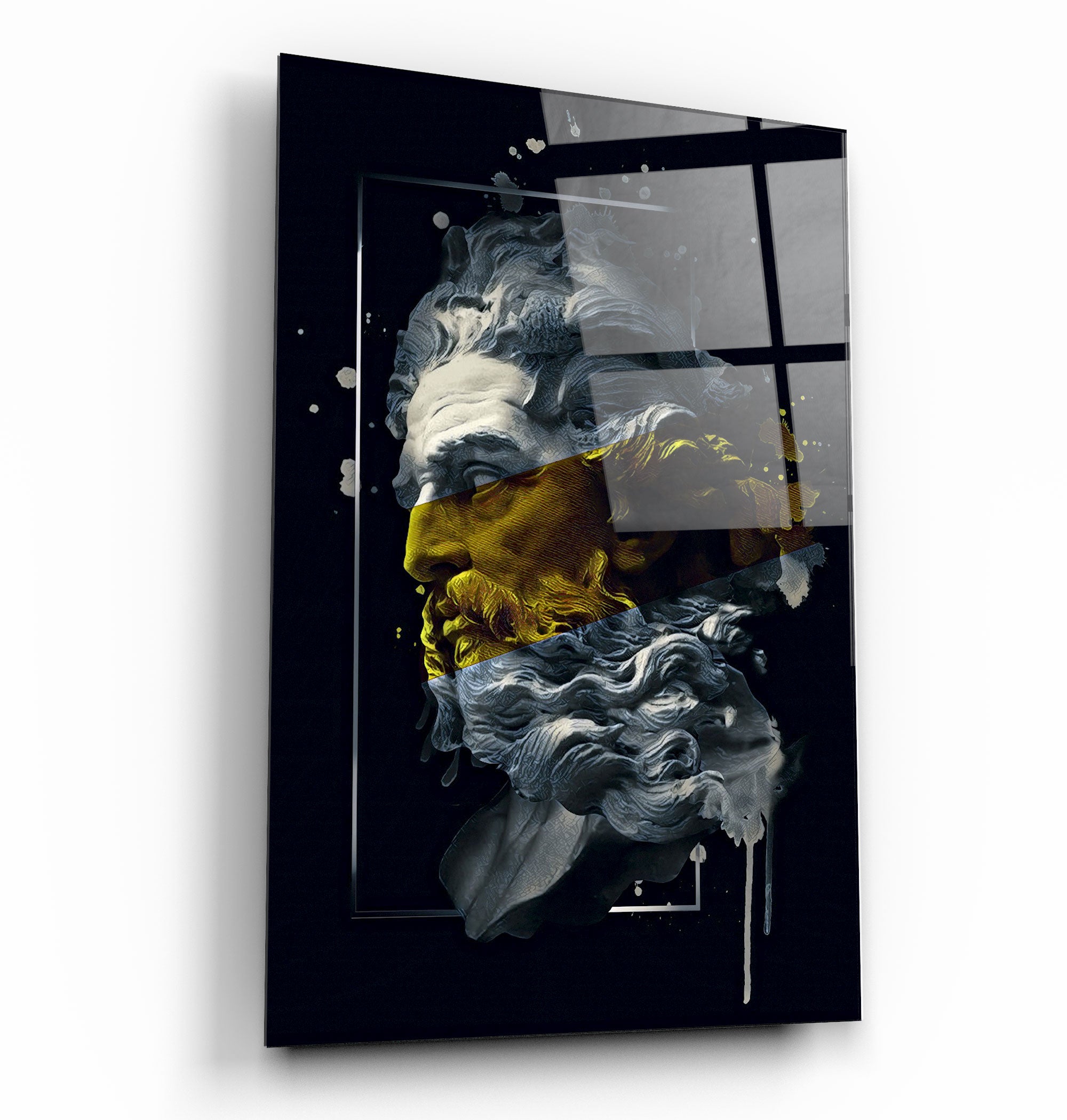 ・"Abstract Yellow Poseidon"・Glass Wall Art | Artdesigna Glass Printing Wall Arts.