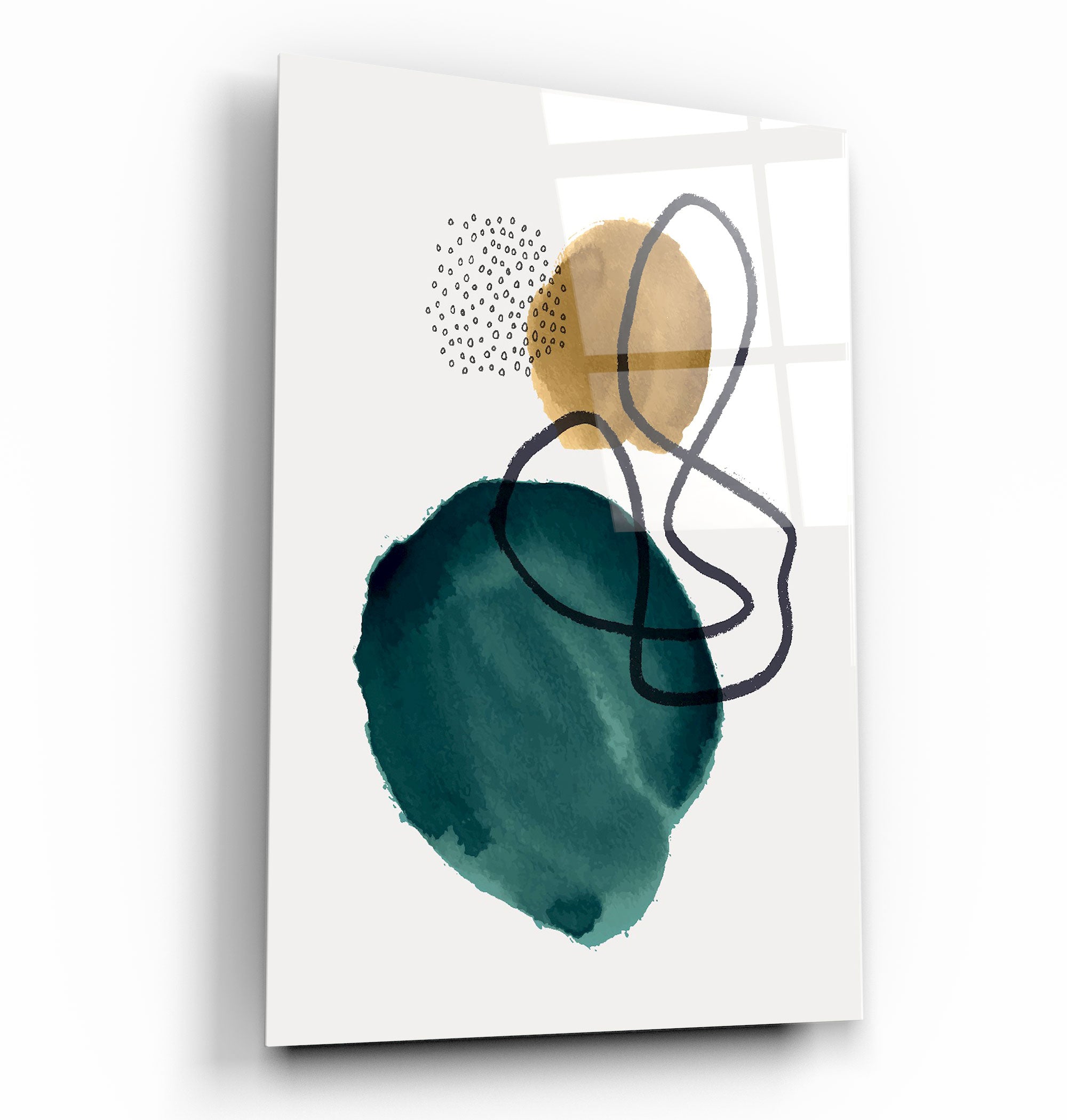 ・"Abstract Shapes V1"・Glass Wall Art | Artdesigna Glass Printing Wall Arts.