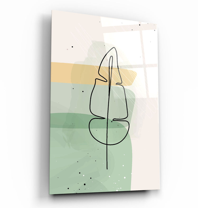 ・"Abstract Shapes and Leaves V3"・Glass Wall Art | Artdesigna Glass Printing Wall Arts.