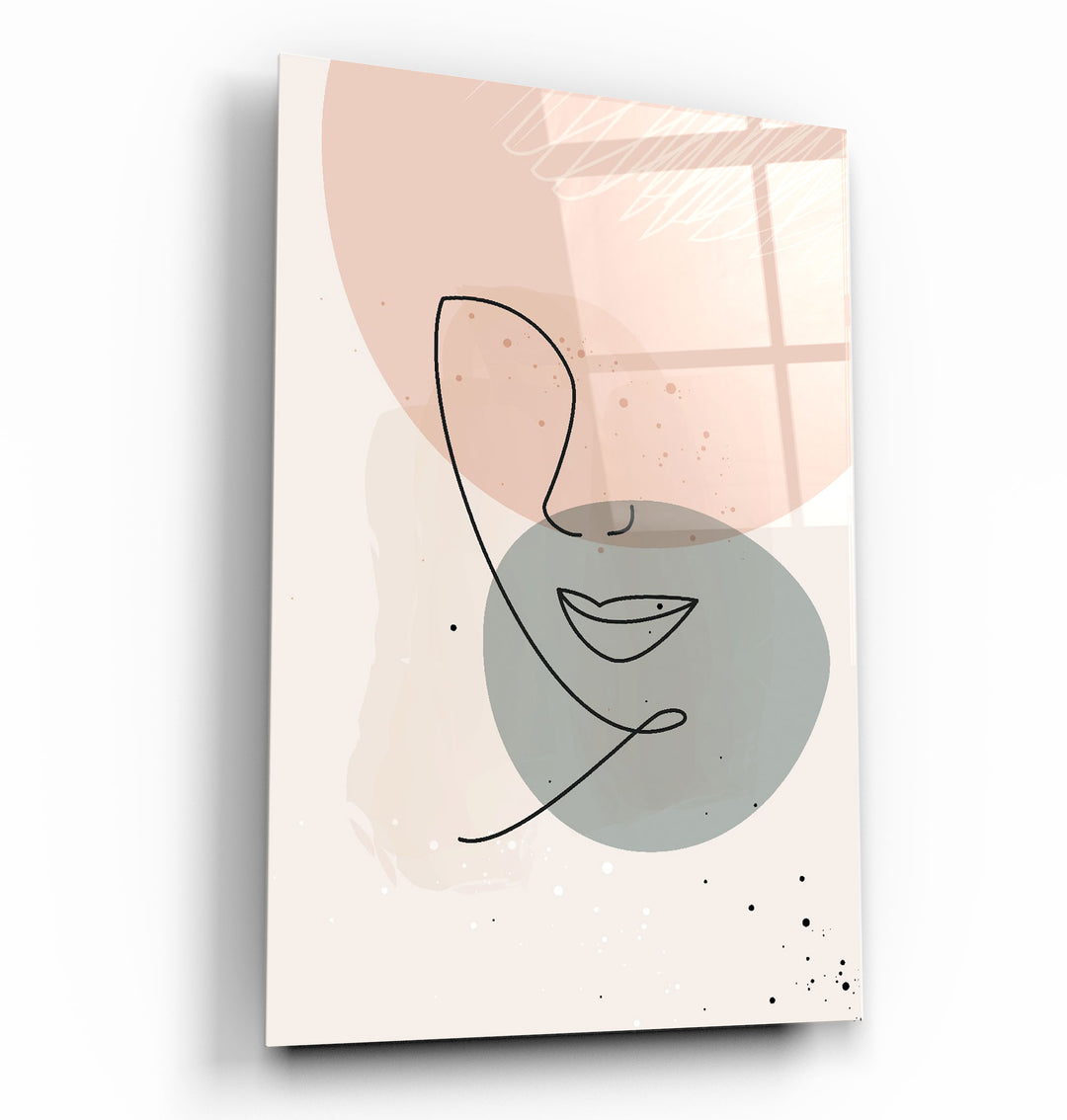 ・"Abstract Shapes and Face V1"・Glass Wall Art | Artdesigna Glass Printing Wall Arts.