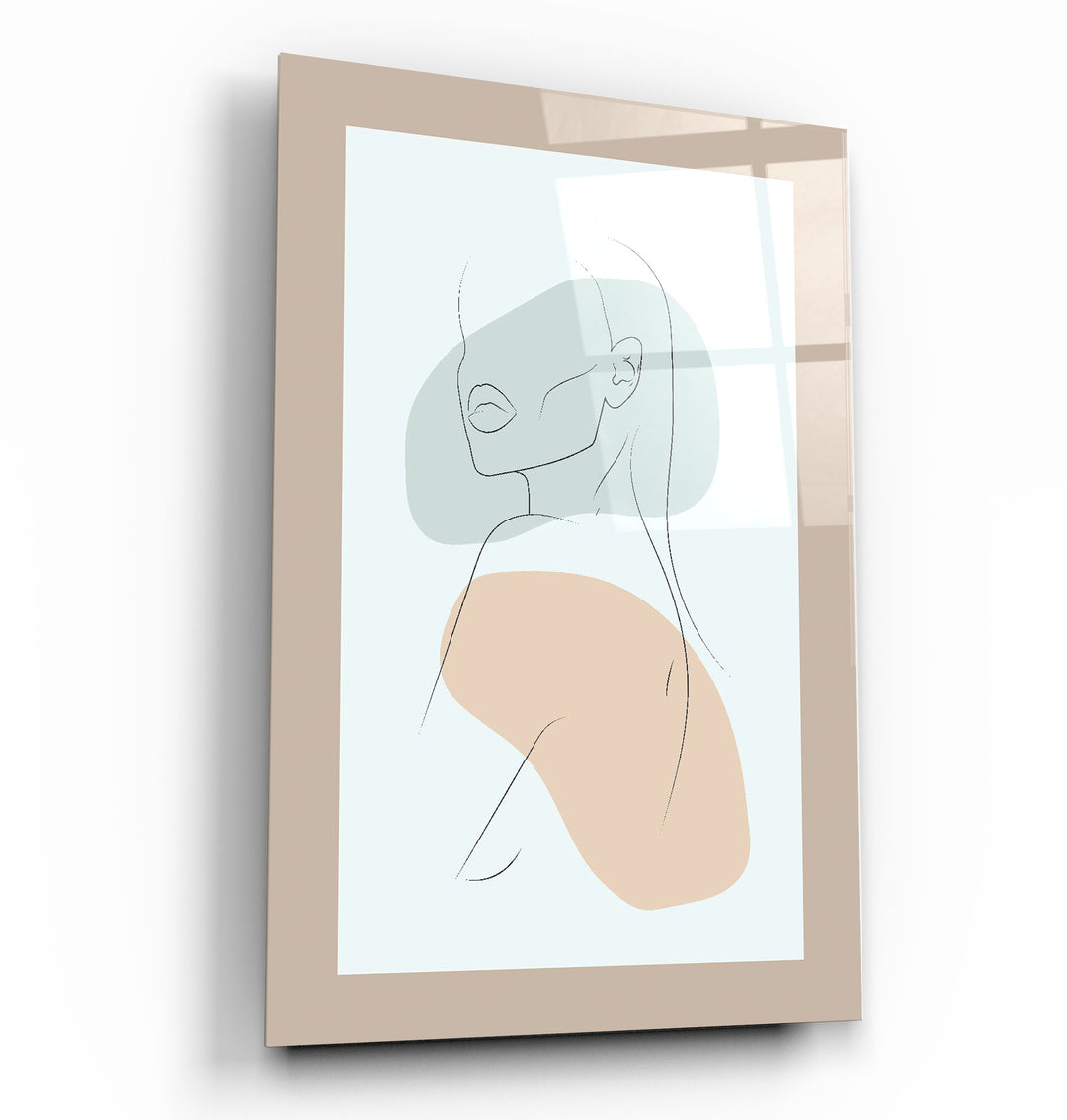 ・"Shapes and Woman Portrait V1"・Glass Wall Art | Artdesigna Glass Printing Wall Arts.