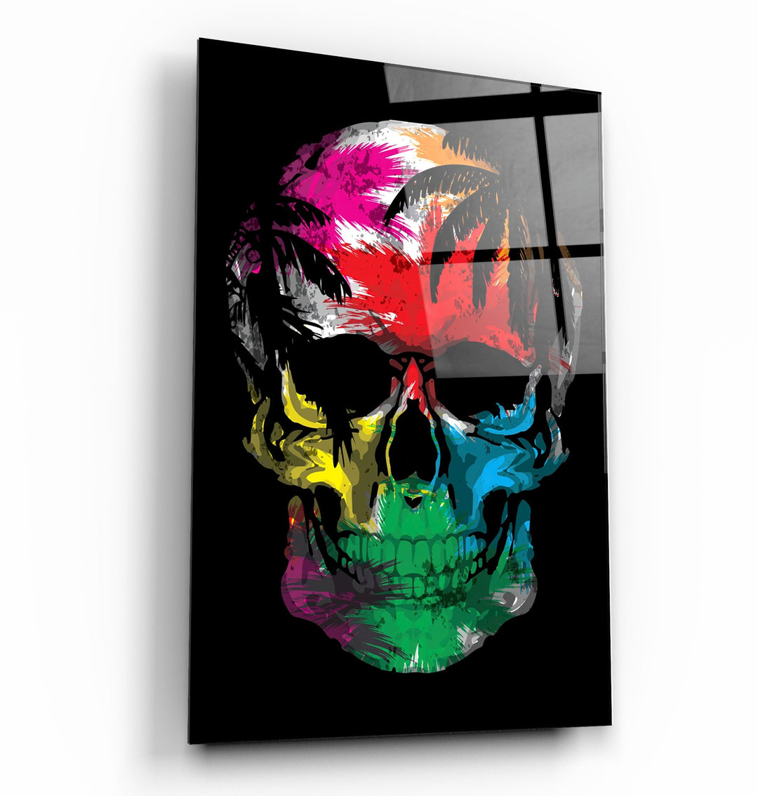 ・"The Palm Skull"・Glass Wall Art | Artdesigna Glass Printing Wall Arts.