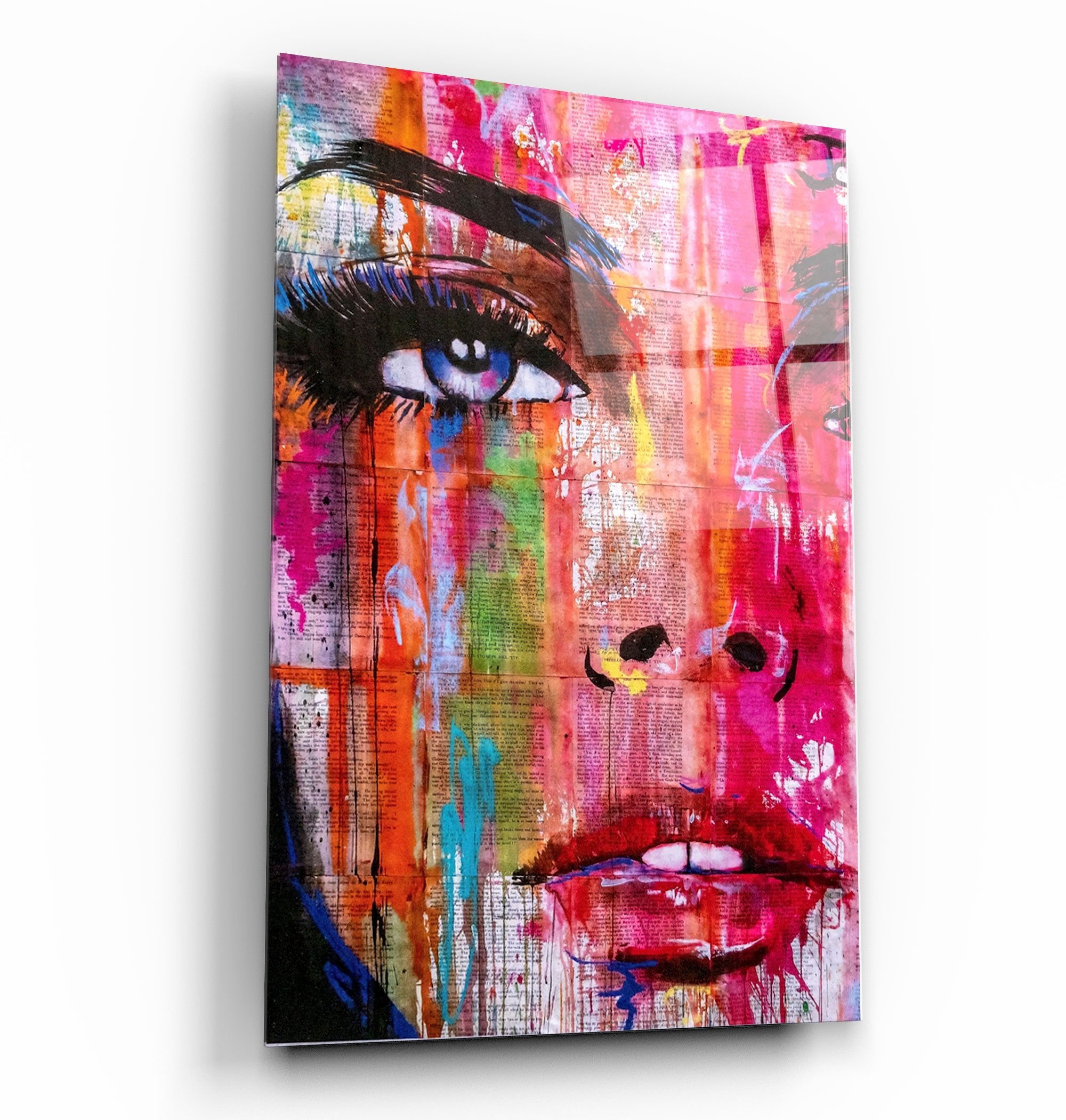 ・"Colorful Woman Face"・Glass Wall Art | Artdesigna Glass Printing Wall Arts.