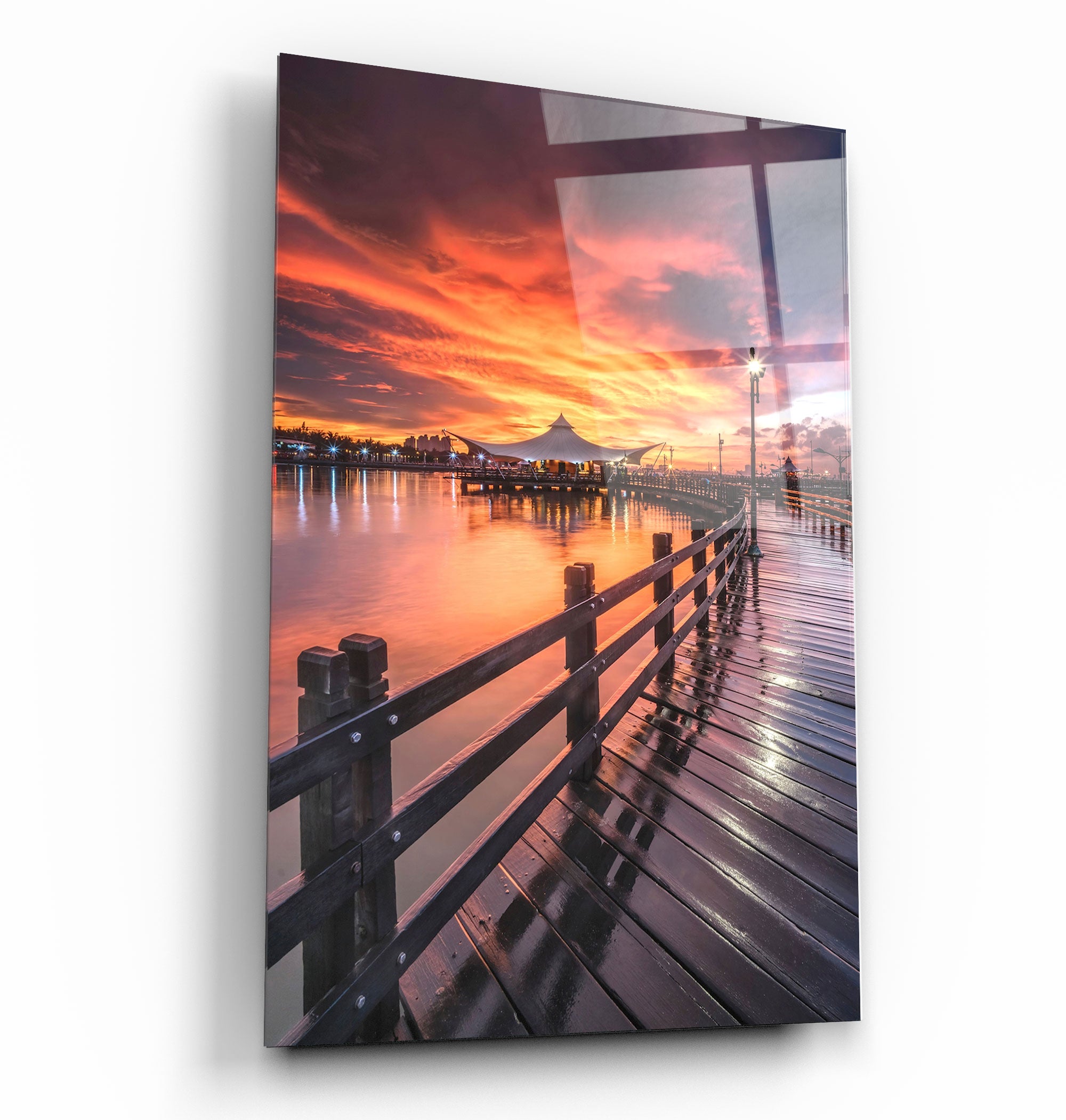 ・"Black Pier"・Glass Wall Art | Artdesigna Glass Printing Wall Arts.