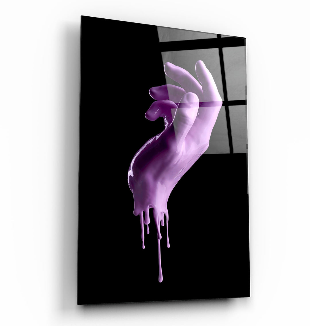 ・"Pink Hand"・Glass Wall Art | Artdesigna Glass Printing Wall Arts.