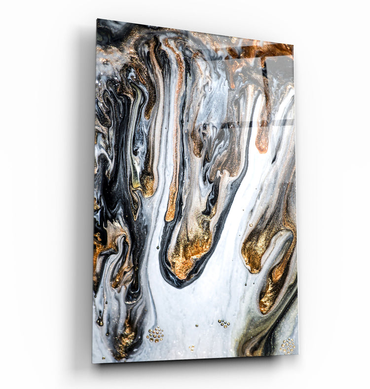 ・"Melting Gold"・Glass Wall Art | Artdesigna Glass Printing Wall Arts.